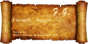 Faragó Gejza névjegykártya