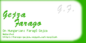 gejza farago business card
